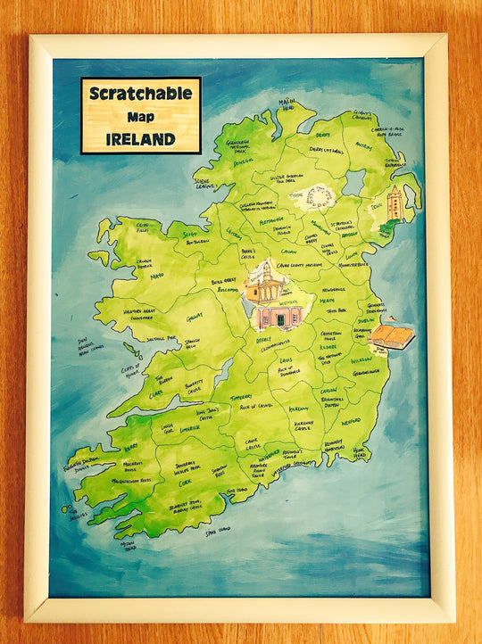 Framed Scratchable Map Ireland